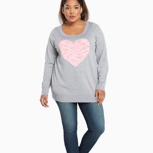 Torrid Super Soft Graphic Heart Sweater Size 0X